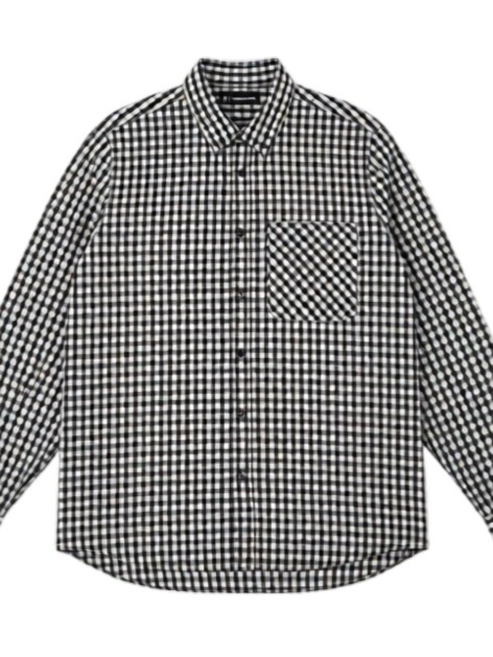 Black & White Gingham Button-Up Shirt